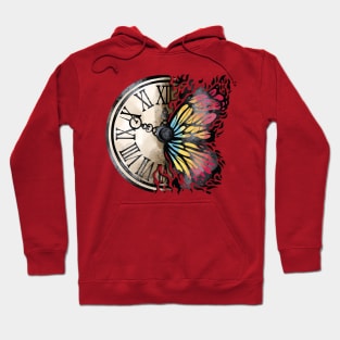BUTTERFLY AND VINTAGE CLOCK Hoodie